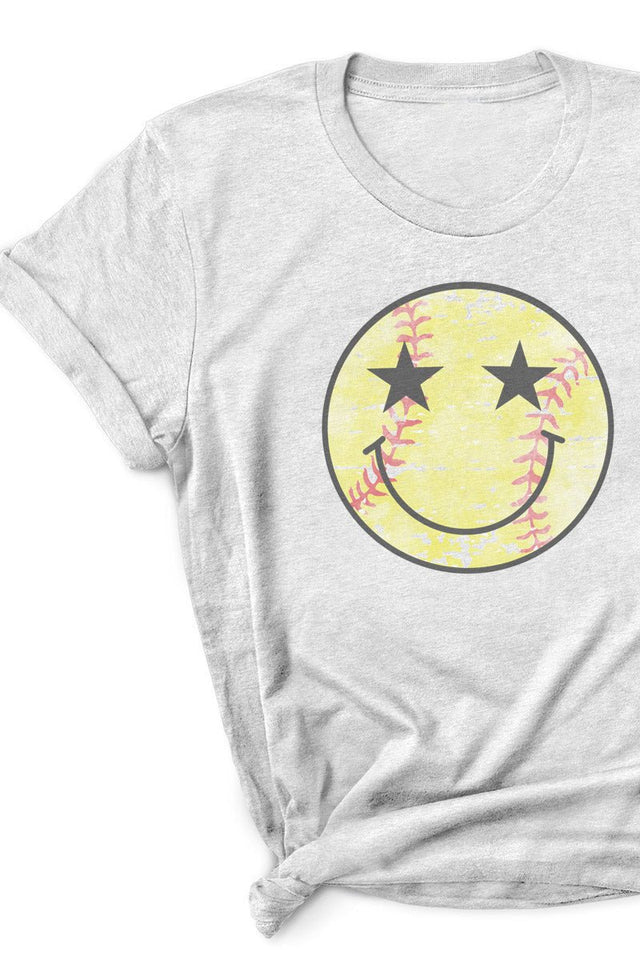 Softball Happy Face Dri-Power 50/50 Tee - Wholesale Accessory Market