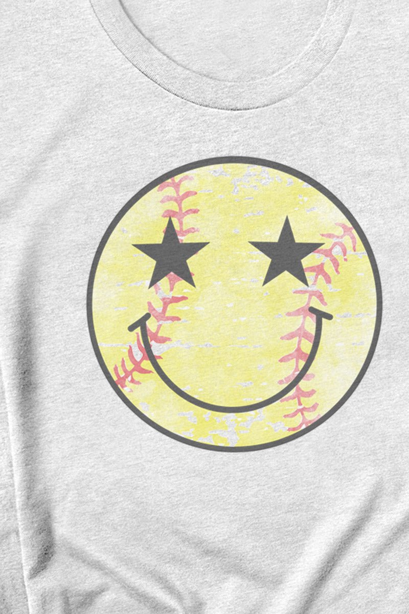 Softball Happy Face Dri-Power 50/50 Tee - Wholesale Accessory Market