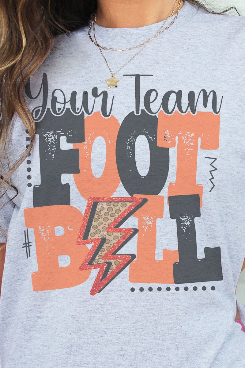 Team Name Football Orange & Black Dri-Power 50/50 Tee - Wholesale Accessory Market