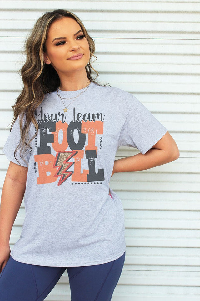 Team Name Football Orange & Black Dri-Power 50/50 Tee - Wholesale Accessory Market