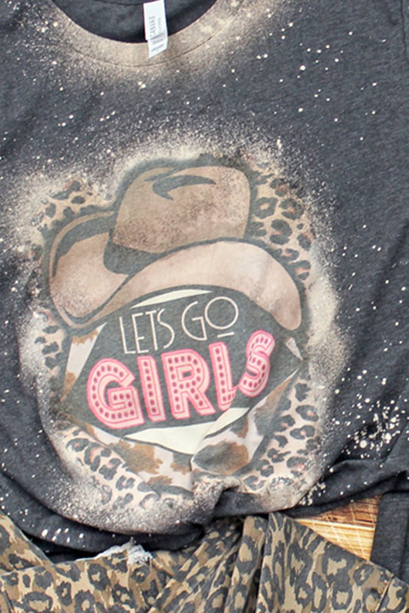 Bleached Let's Go Girls Cowgirl Unisex Short Sleeve T-Shirt - Wholesale Accessory Market