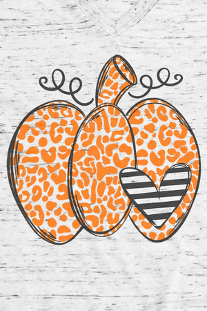 Spotted Pumpkin Heart Unisex V-Neck Tee - Wholesale Accessory Market