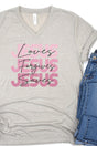 Jesus Loves Forgives Saves Unisex V-Neck Tee - Wholesale Accessory Market