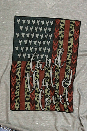 Land That I Love Leopard Flag Unisex V-Neck Tee - Wholesale Accessory Market