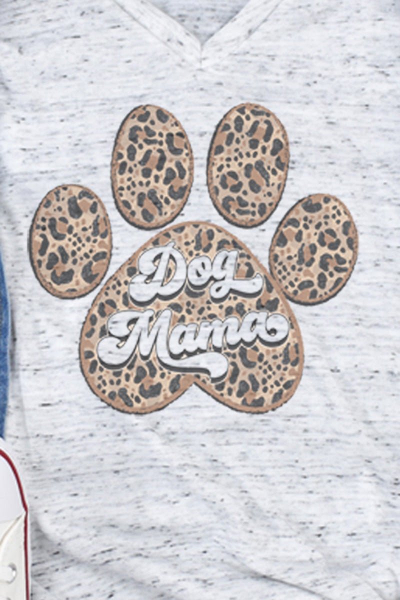 Leopard Paw Dog Mama Unisex V-Neck Tee - Wholesale Accessory Market