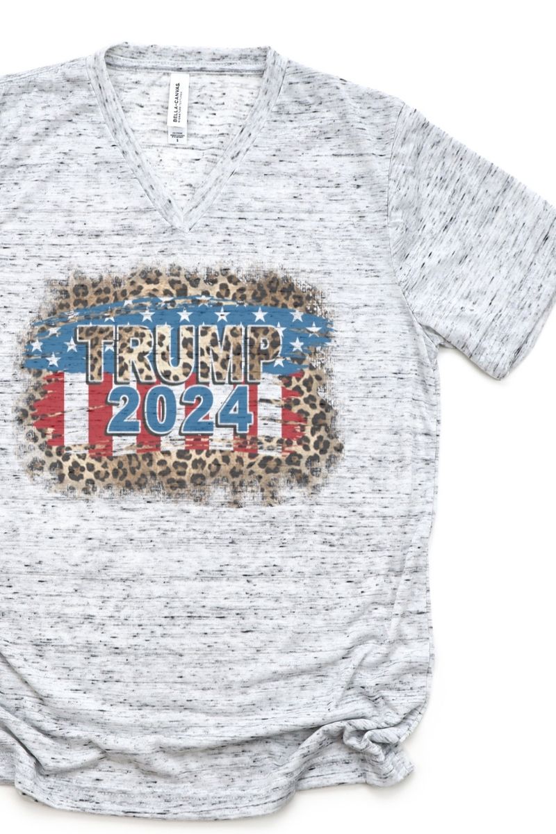 Leopard Trump 2024 Unisex V-Neck Tee - Wholesale Accessory Market