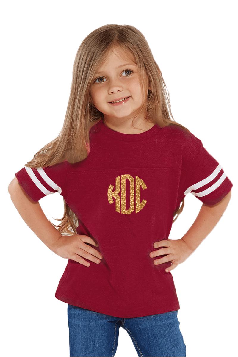 Rabbit Skins Toddler Fine Jersey Varsity Tee, Burgundy/White *Personalize It - Wholesale Accessory Market