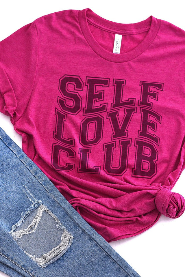 Outlined Self Love Club Tri-Blend Short Sleeve Tee - Wholesale Accessory Market