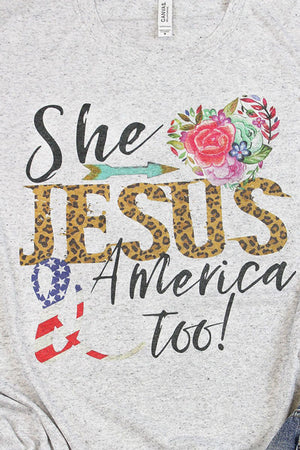 Leopard Jesus & America Too Unisex Tri-Blend Short Sleeve Tee - Wholesale Accessory Market