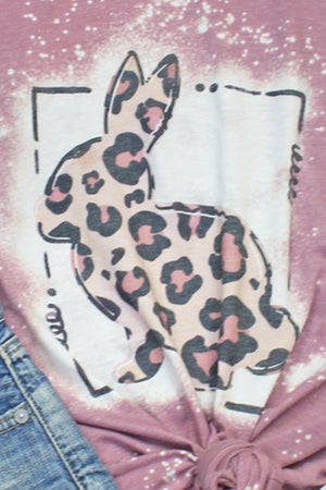 Bleached Doodle Bunny Leopard Tri-Blend Short Sleeve Tee - Wholesale Accessory Market