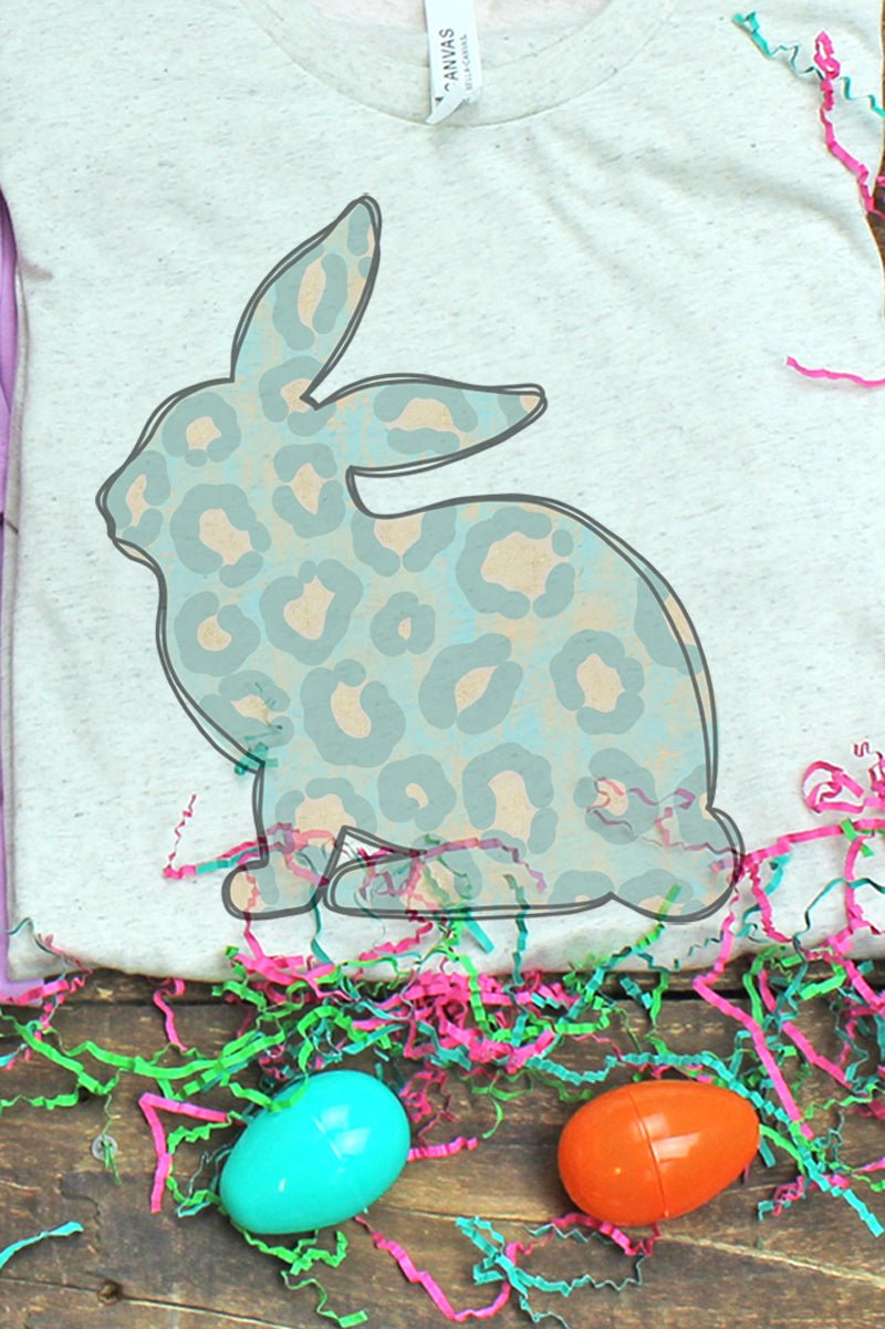 Adele Leopard Easter Bunny Tri-Blend Short Sleeve Tee - Wholesale Accessory Market