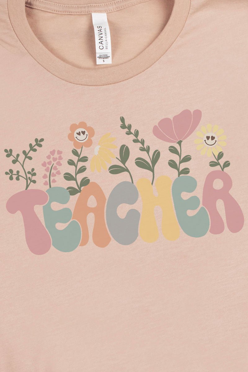 Blossoming Teacher Tri-Blend Short Sleeve Tee - Wholesale Accessory Market