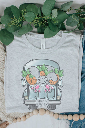 Happy Easter Cottontail Truck Tri-Blend Short Sleeve Tee - Wholesale Accessory Market