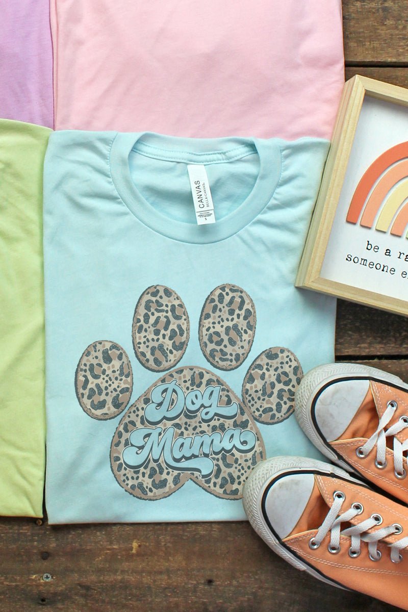 Leopard Paw Dog Mama Tri-Blend Short Sleeve Tee - Wholesale Accessory Market