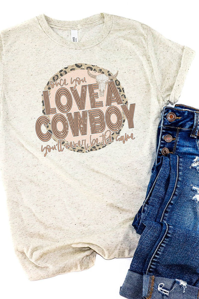 Love A Cowboy Tri-Blend Short Sleeve Tee - Wholesale Accessory Market