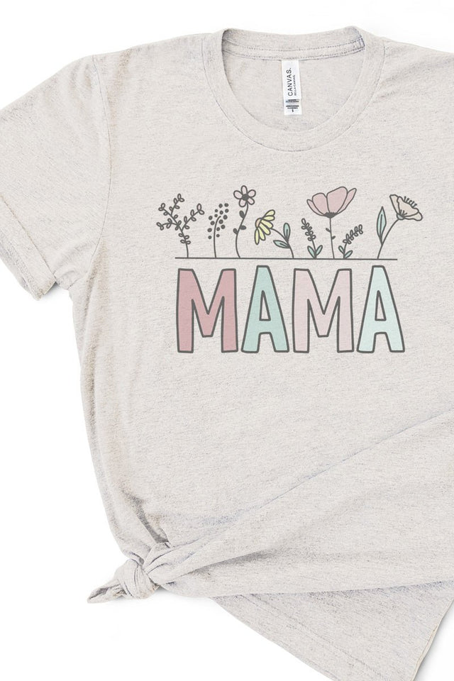 Pastel Bloom Mama Tri-Blend Short Sleeve Tee - Wholesale Accessory Market