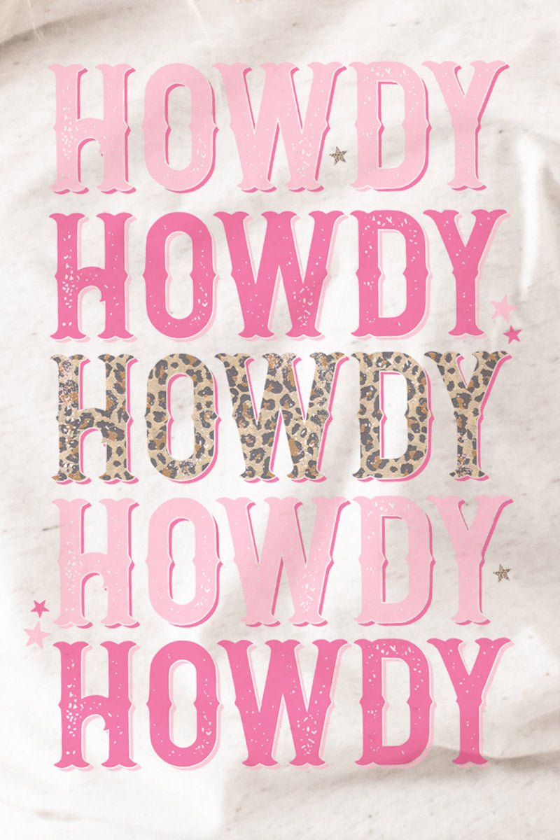 Pink Leopard Howdy Tri-Blend Short Sleeve Tee - Wholesale Accessory Market