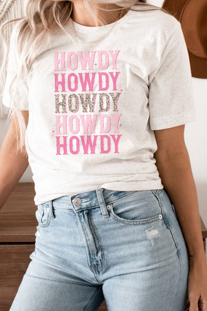 Pink Leopard Howdy Tri-Blend Short Sleeve Tee - Wholesale Accessory Market