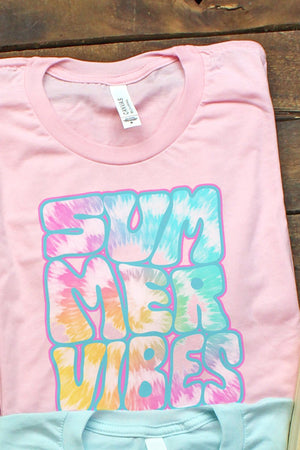 Summer Vibes Tie Dye Tri-Blend Short Sleeve Tee - Wholesale Accessory Market