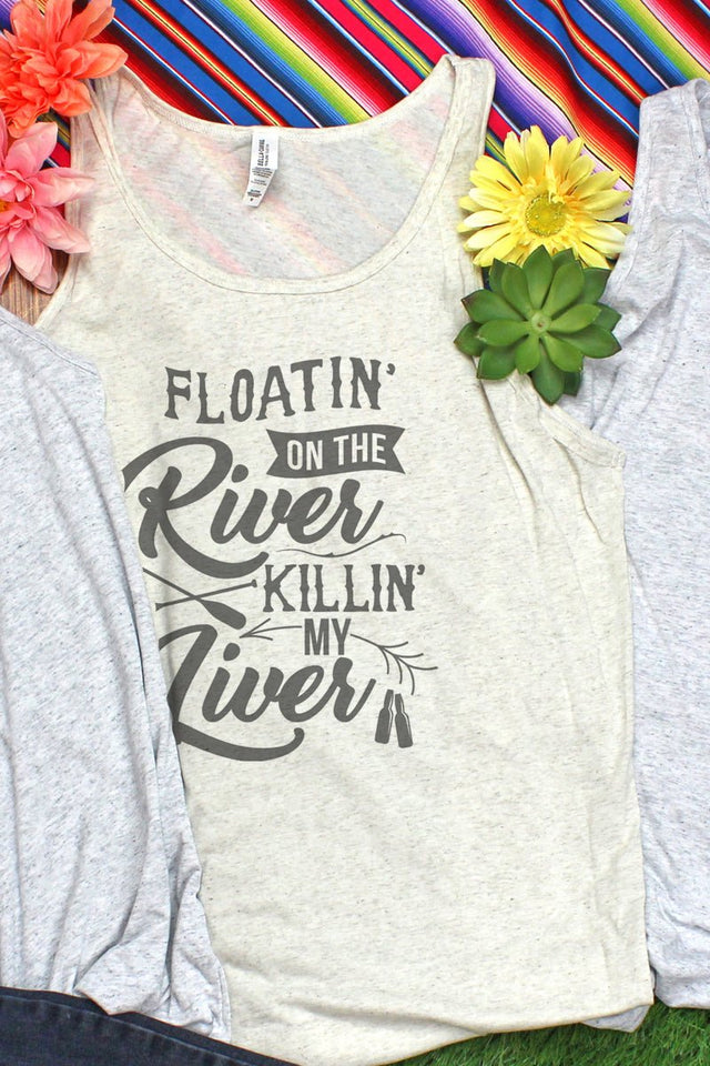 Floatin' On The River Killin' My Liver Unisex Jersey Tank - Wholesale Accessory Market