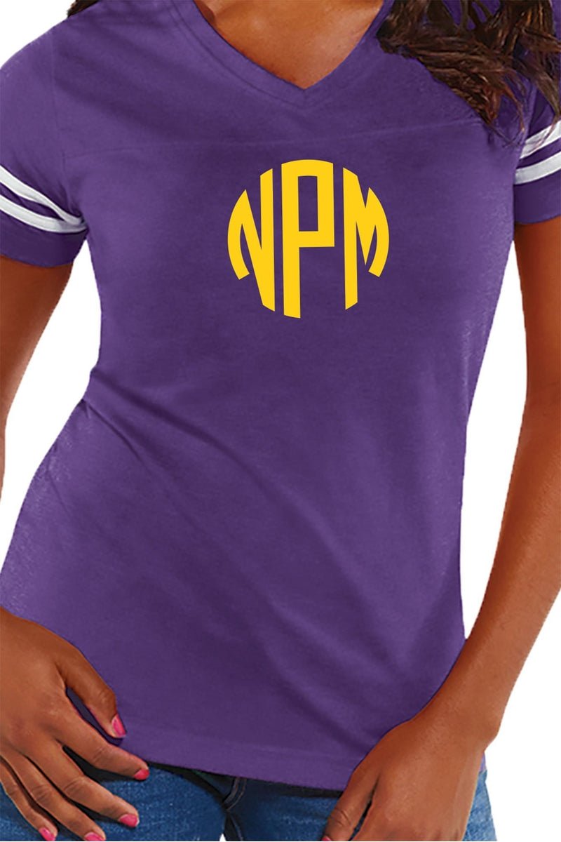 LAT - Women's Football V-Neck Fine Jersey Tee - 3537