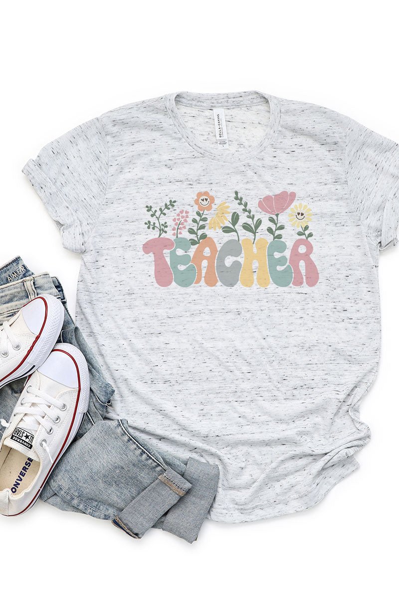 Blossoming Teacher Unisex Short Sleeve Tee - Wholesale Accessory Market