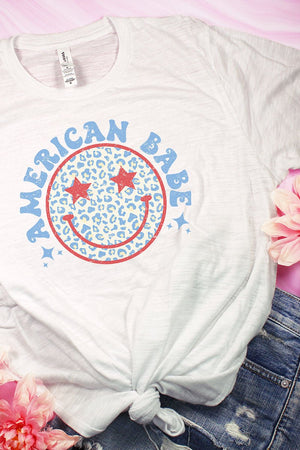 Retro American Babe Short Sleeve Tee - Wholesale Accessory Market