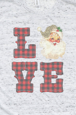 Love Santa Buffalo Plaid Unisex Short Sleeve Tee - Wholesale Accessory Market