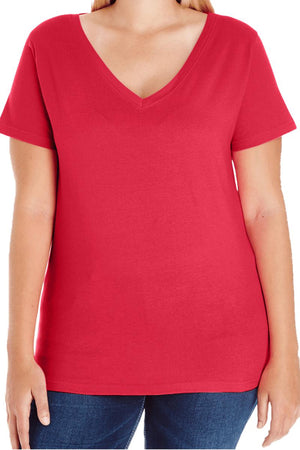 L.A.T. Ladies Curvy V-Neck Tee - Wholesale Accessory Market