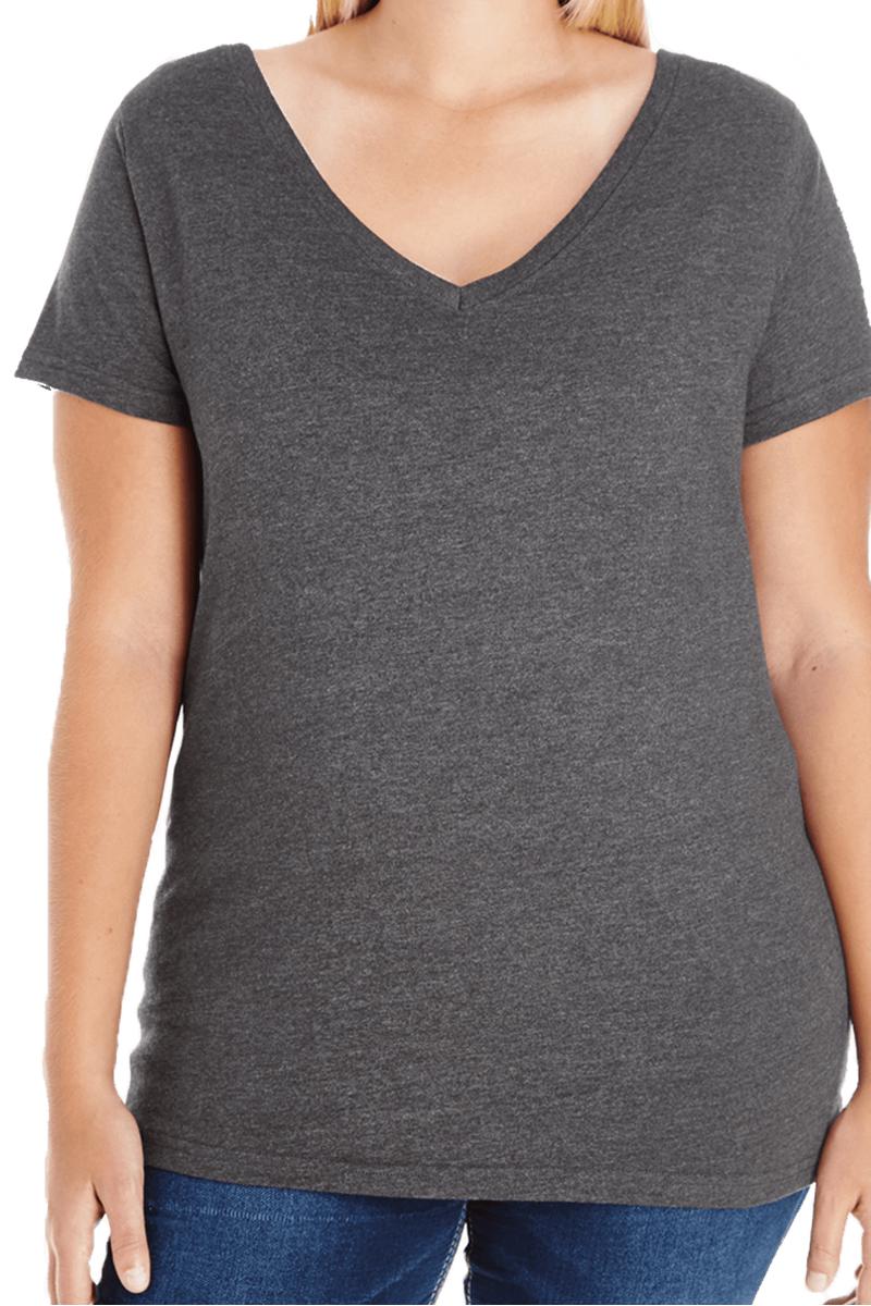 L.A.T. Ladies Curvy V-Neck Tee - Wholesale Accessory Market