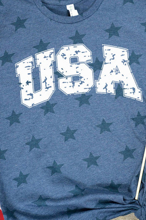 Distressed USA Unisex Five Star Tee - Wholesale Accessory Market