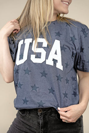 USA Puff Vinyl Unisex Five Star Tee - Wholesale Accessory Market