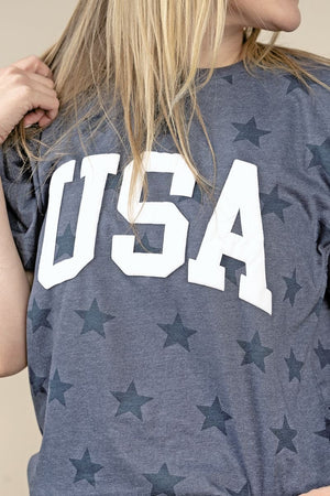 USA Puff Vinyl Unisex Five Star Tee - Wholesale Accessory Market