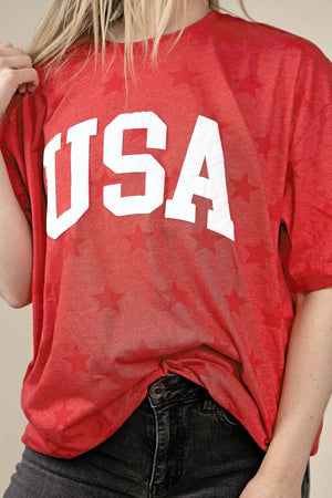 USA Puff Vinyl Unisex Five Star Tee - Wholesale Accessory Market