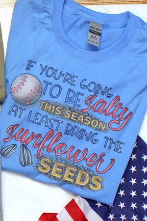 Salty Sunflower Seeds Baseball Performance T-Shirt - Wholesale Accessory Market