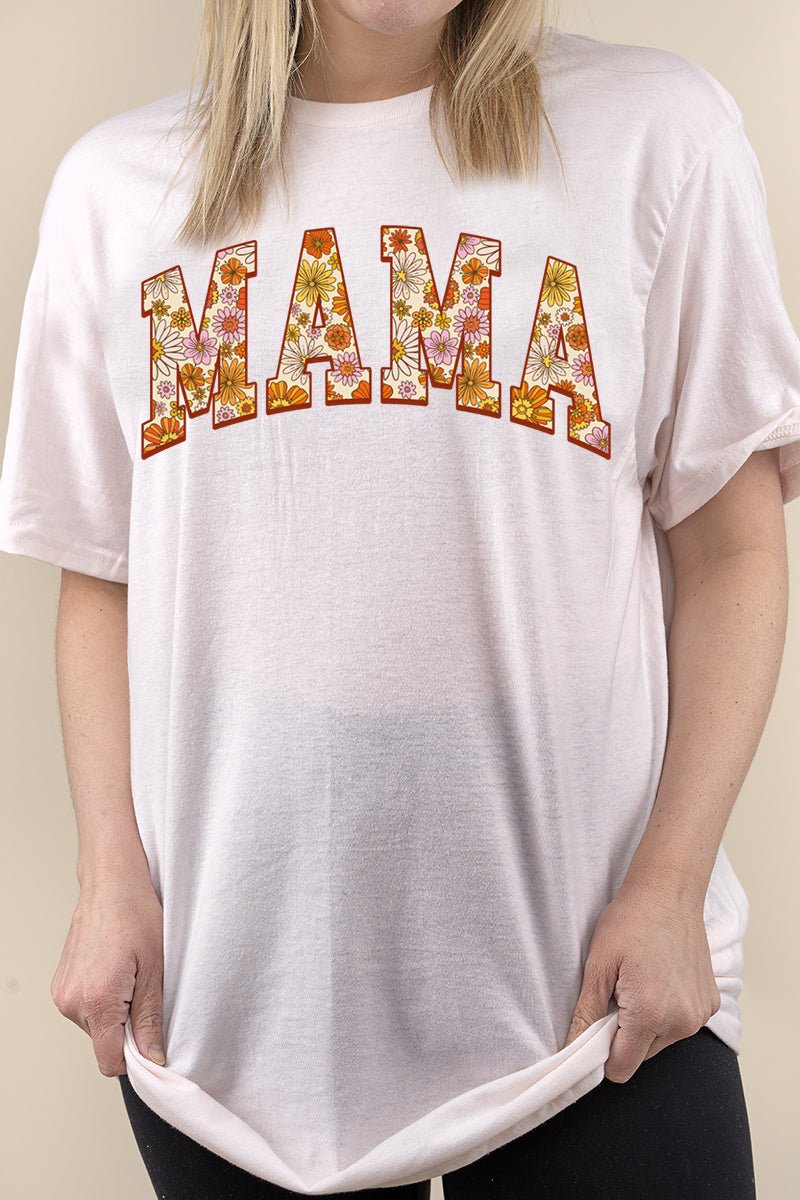 Block Letters Floral Mama Perfect-T Shirt - Wholesale Accessory Market