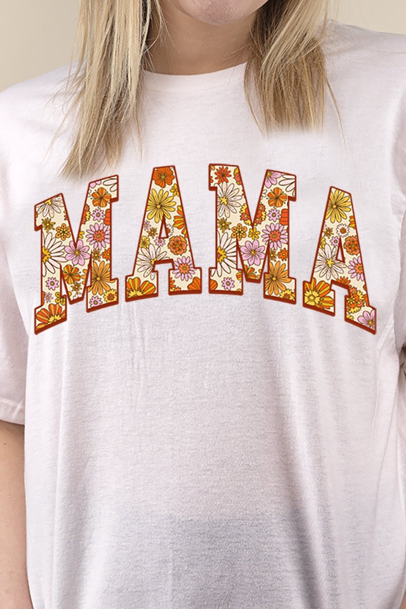 Block Letters Floral Mama Perfect-T Shirt - Wholesale Accessory Market