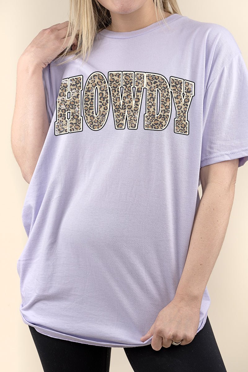 Arched Howdy Leopard Perfect-T Shirt - Wholesale Accessory Market