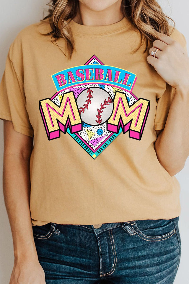 Loud And Proud Baseball Mom Short Sleeve Relaxed Fit T-Shirt - Wholesale Accessory Market