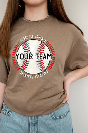 Stitches Doodle Baseball Your Team Short Sleeve Relaxed Fit T-Shirt - Wholesale Accessory Market