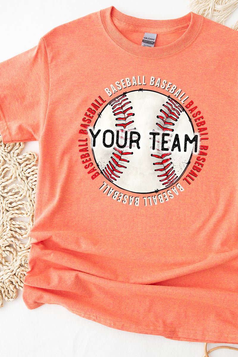 Stitches Doodle Baseball Your Team Short Sleeve Relaxed Fit T-Shirt - Wholesale Accessory Market