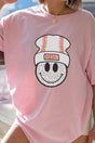 Beanie Baseball Happy Face Short Sleeve Relaxed Fit T-Shirt - Wholesale Accessory Market