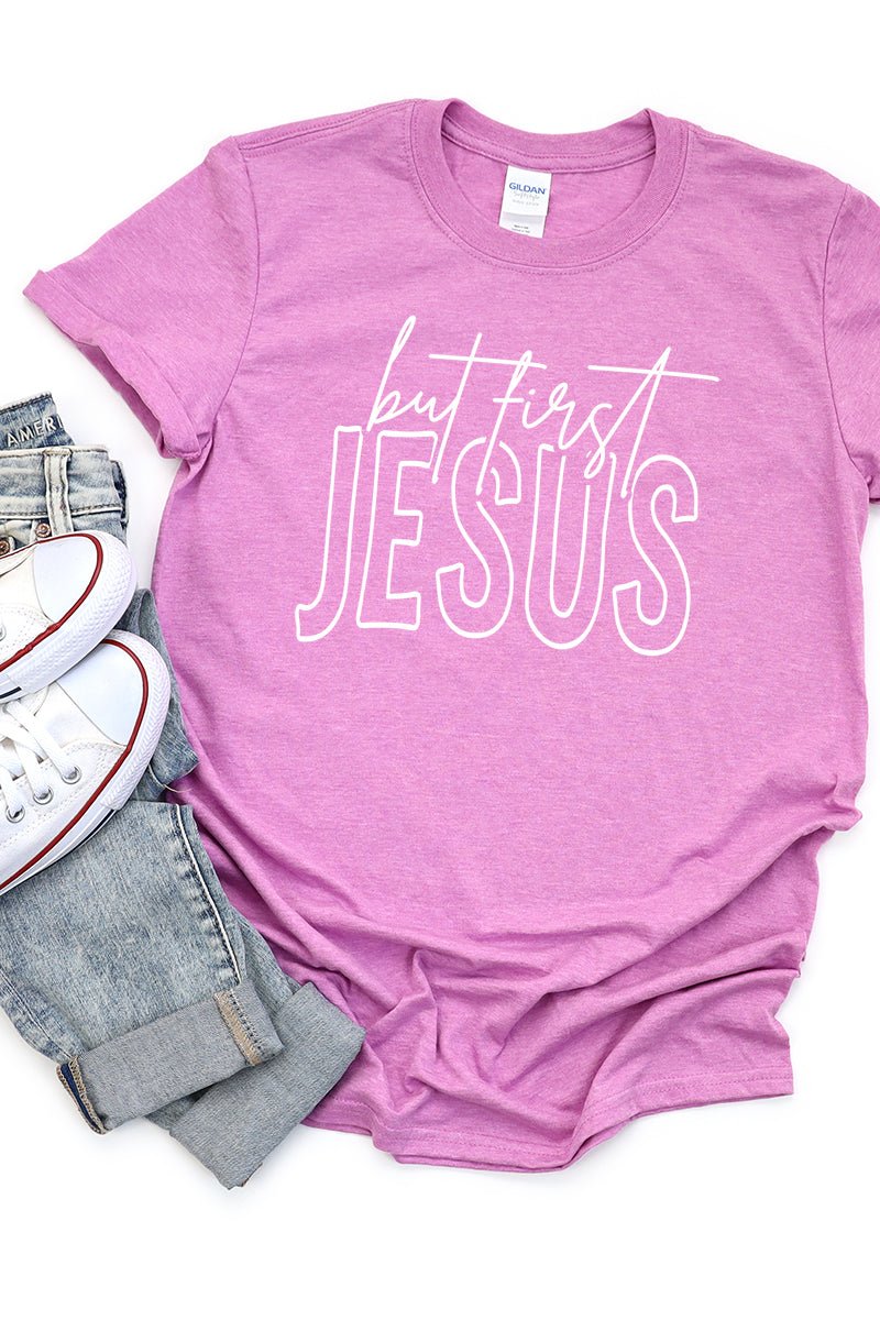 But First Jesus Short Sleeve Relaxed Fit T-Shirt - Wholesale Accessory Market