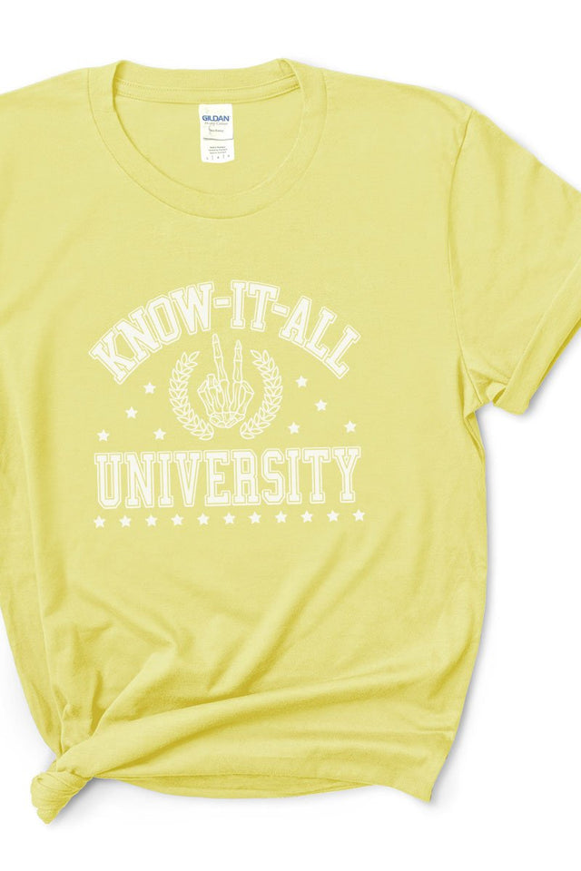 Know It All University Short Sleeve Relaxed Fit T-Shirt - Wholesale Accessory Market