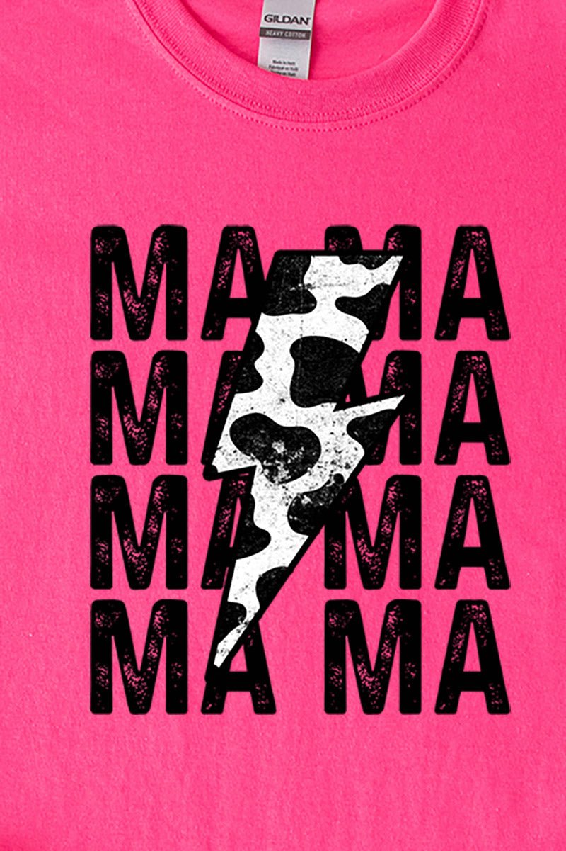 Mama Cow Lightning Bolt Short Sleeve Relaxed Fit T-Shirt - Wholesale Accessory Market