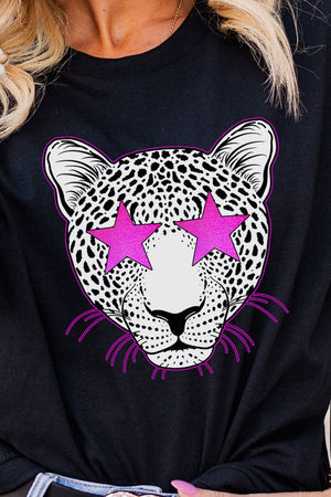 Star Eyes Pink Cheetah Short Sleeve Relaxed Fit T-Shirt - Wholesale Accessory Market