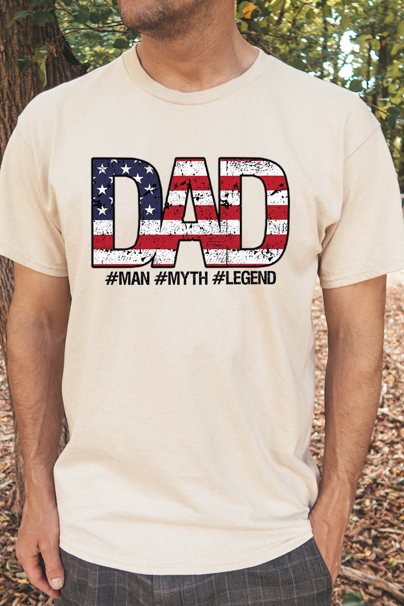 American Flag Dad Short Sleeve Relaxed Fit T-Shirt - Wholesale Accessory Market