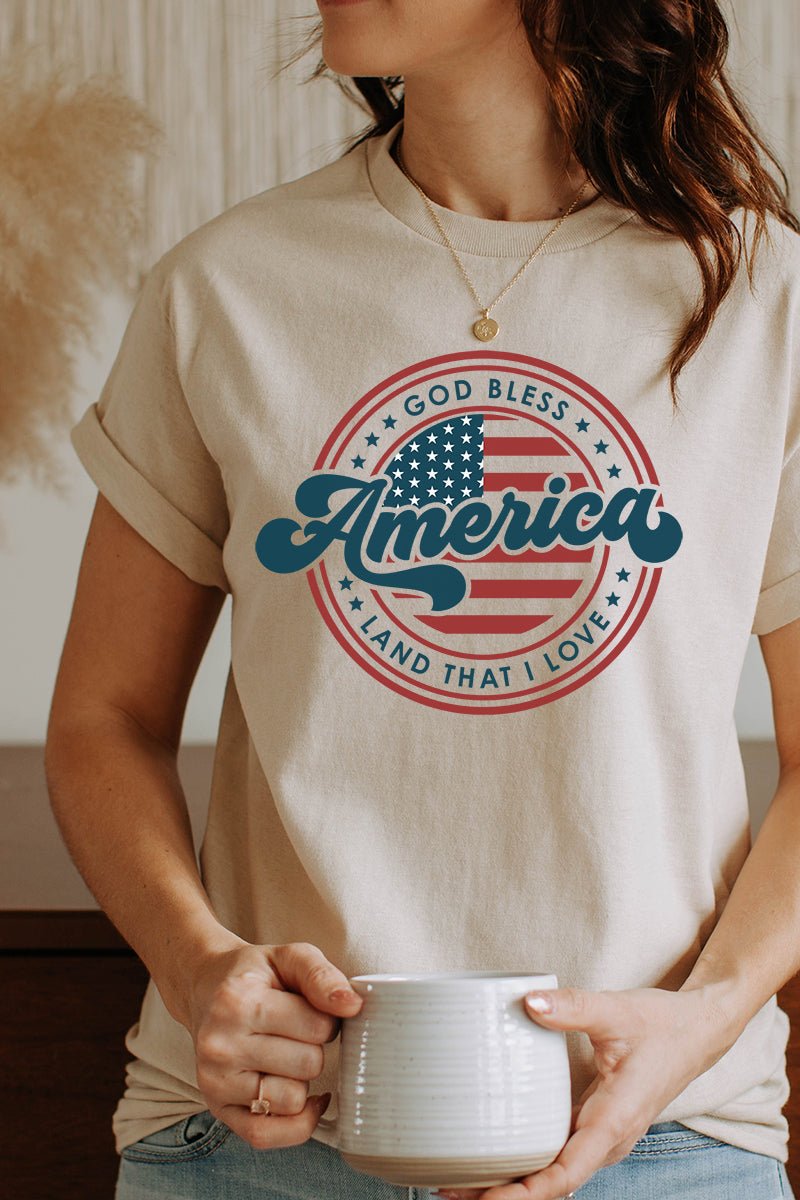 God Bless America Short Sleeve Relaxed Fit T-Shirt - Wholesale Accessory Market