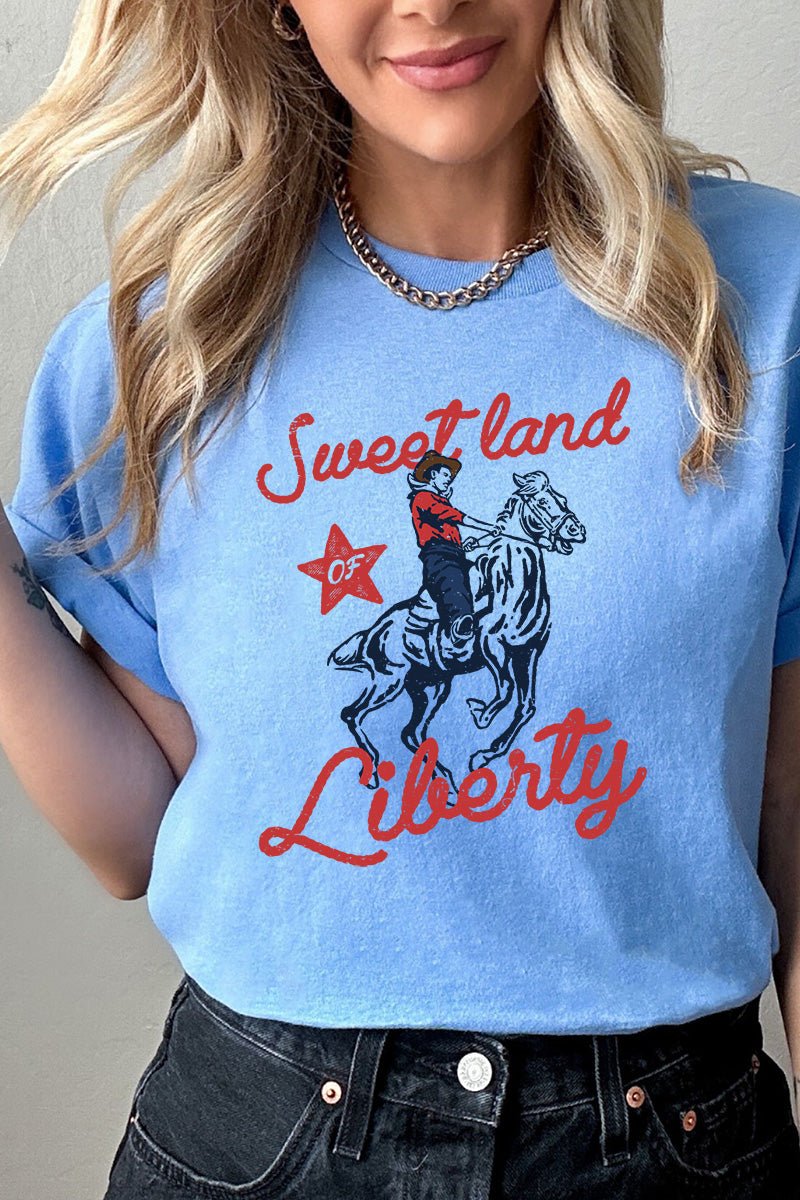 Land Of Liberty Short Sleeve Relaxed Fit T-Shirt - Wholesale Accessory Market