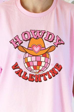 Cowboy Hat Howdy Valentine Short Sleeve Relaxed Fit T-Shirt - Wholesale Accessory Market